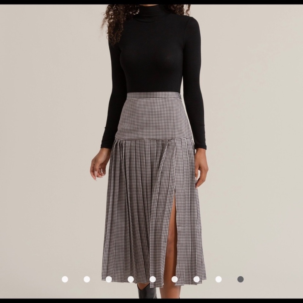 Houndstooth midi skirt